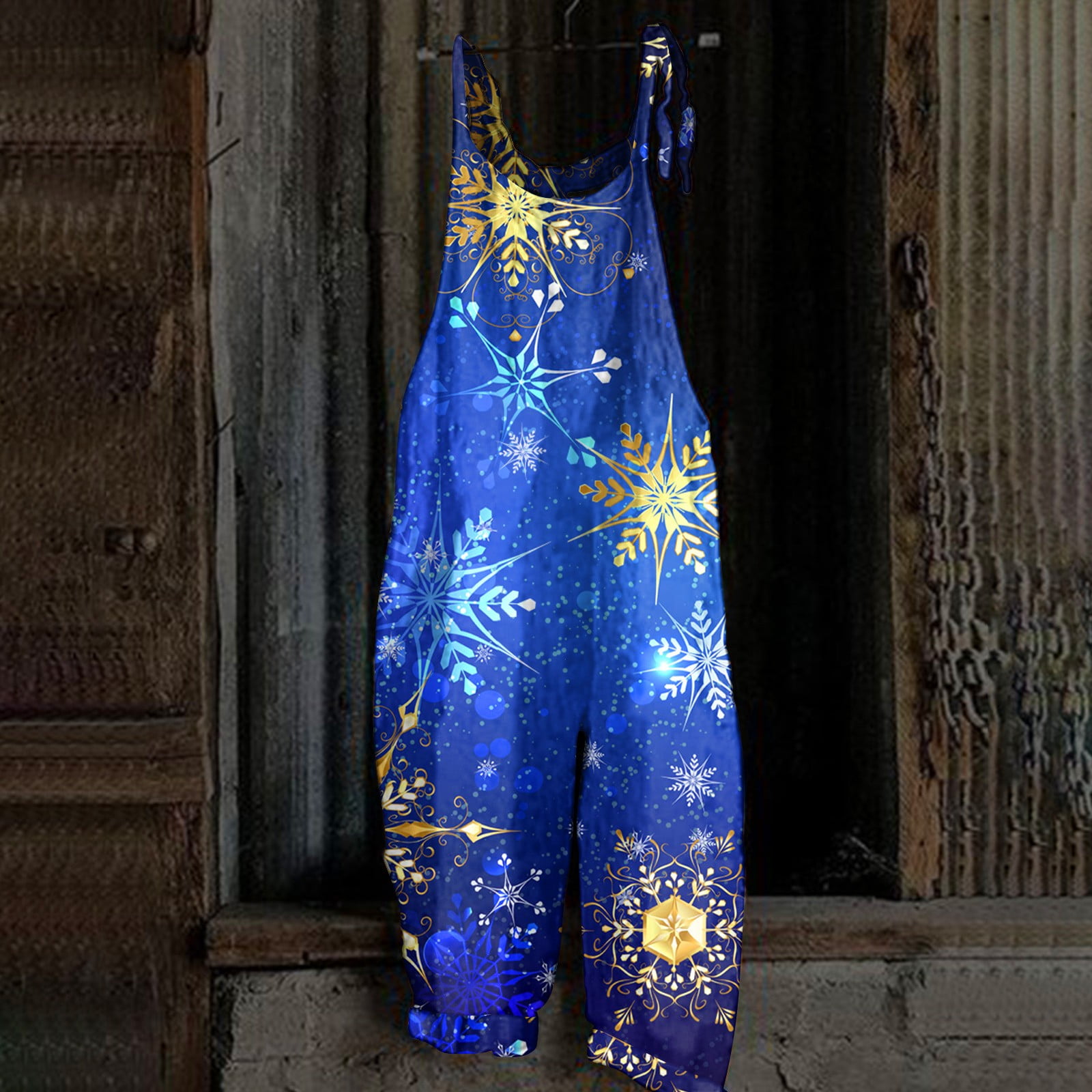 SENDKEEL Women's Christmas Jumpsuit Winter Printed Comfy Soft Overalls