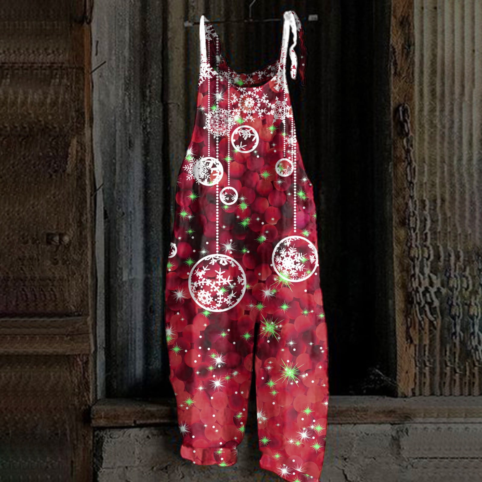 SENDKEEL Women's Christmas Jumpsuit Winter Printed Comfy Soft Overalls