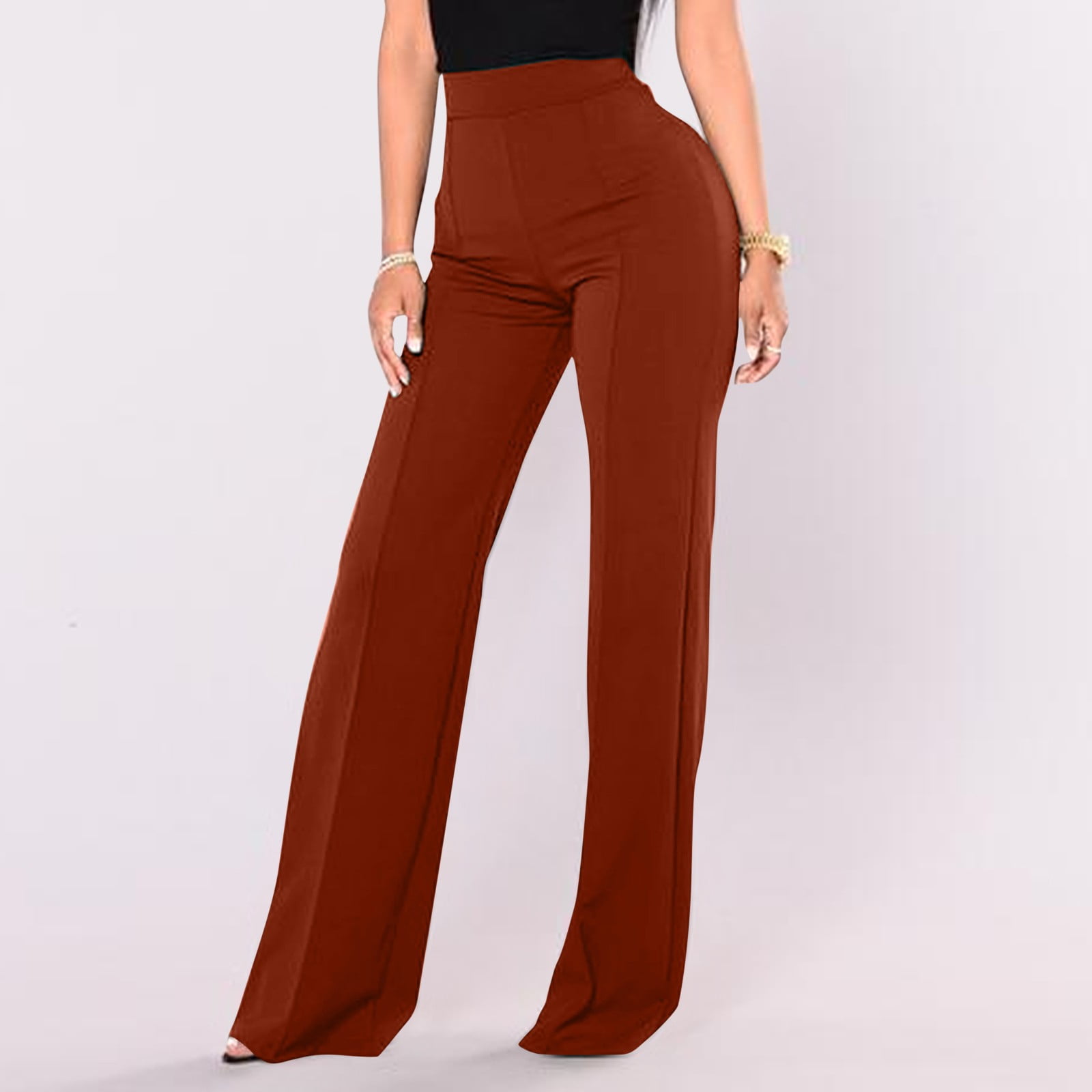 SENDKEEL Women's Dress Pants Bootcut Baggy Straight Elegant Street