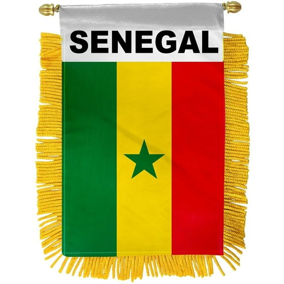 SENEGAL MINI BANNER FLAG GREAT FOR CAR & HOME WINDOW MIRROR HANGING