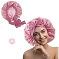 thumbnail image 1 of SENGTERM Satin Silk Bonnet for Women Double Layer Silk Sleep Cap Hair Bonnet with Elastic Tie Band for Curly Hair, 1 of 2