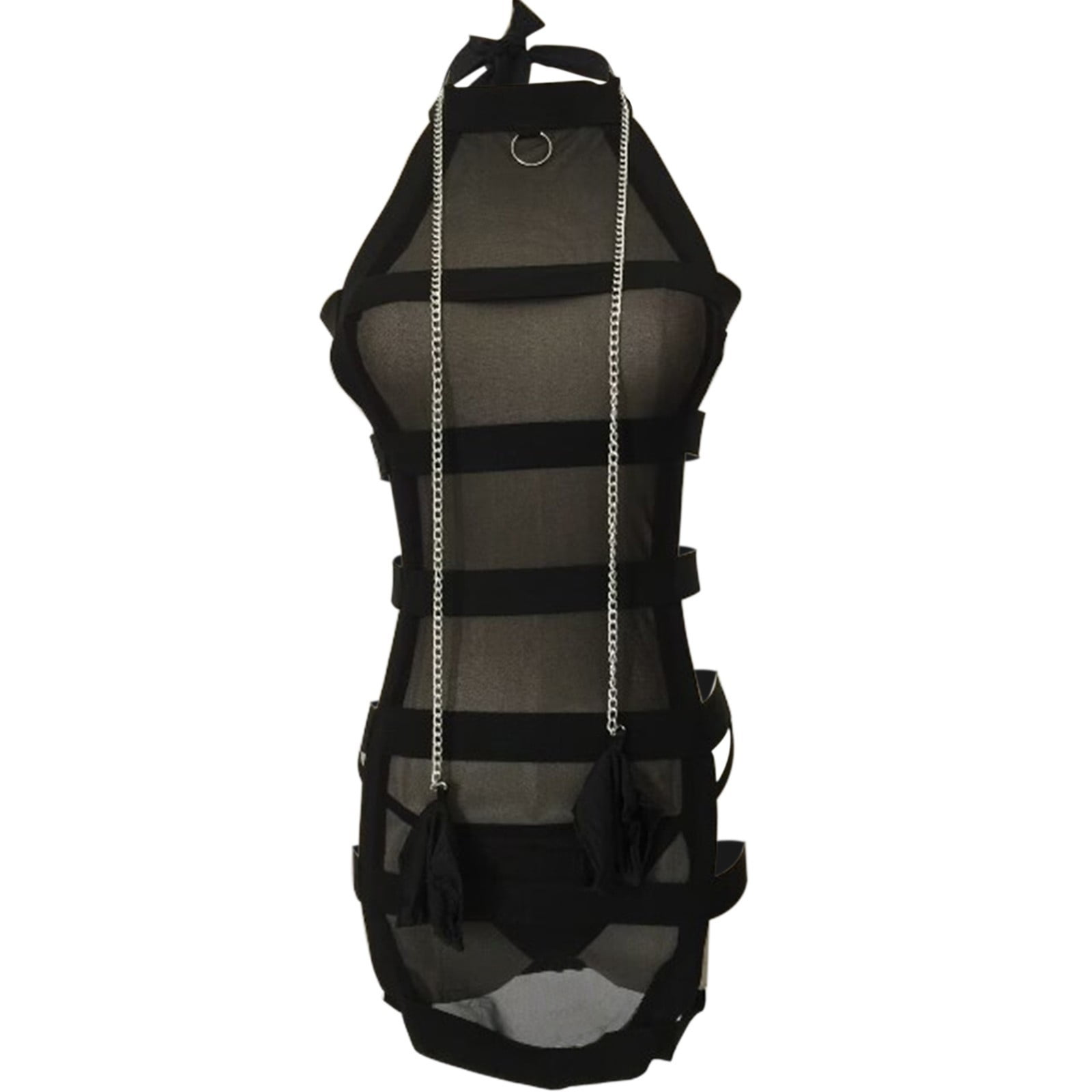 SENGTONG Women's Lace Up Full Cage Body Chest Suspenders Underwear