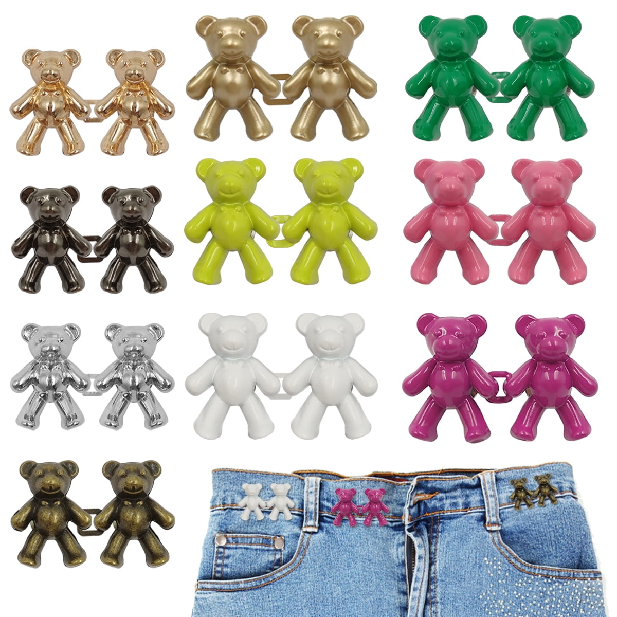  CLYAIYLC 4-Piece Little Bear Pants Waist Tightener,no Need to  sew Women's Small Daisy Waistband Tightener, Pants Adjuster Waist Tightener  for Jeans and Dress