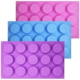 thumbnail image 1 of SENHAI 3Pcs Chocolate Molds, Candy Molds Wax Melt Molds Mini Cylinder Silicone Mold Mini Oreo Molds- Blue, Pink, Purple, 1 of 9