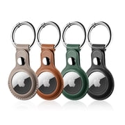 LEIPUMART 4 Pack AirTag Holder with Keychain, Soft Silicone Protective Case Compatible with AirTag for Keys, Bags, Luggage, Pet Collars and Backpacks