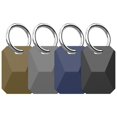 thumbnail image 1 of SENHAWK 4 Pack Silicone AirTag Protective Case, Geometric Cyber Style Electronics Carrying Case, Shock Resistant AirTag Keychain Holder, Non-Blocking Signal Tracker Cover with Metal Key Rings, 1 of 7