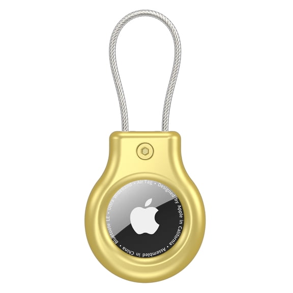 SENHAWK AirTag Metal Keychain with Steel Wire Cable, Secure Lock Aluminum Alloy Holder, Compatible with Apple AirTag, Anti-Theft GPS Tracker Case for Luggage Keys