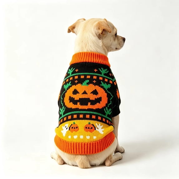 SENHAWK Dog Knitted Sweater for Small Dogs, Soft Warm Breathable Pet Pullover with Round Neck, Cute Christmas Holiday Pattern, Stretchy 3D Tailoring Dog Clothes for Puppy Cat Fall Winter