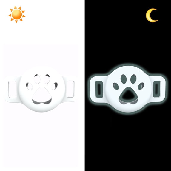 SENHAWK Paw Print AirTag Dog Collar Holder, Lightweight Silicone Dual Ear Anti-Lost Shockproof Waterproof Case, Multiple Colors, Compatible with Apple AirTag, GPS Tracker Cover for Pet Cat Backpack