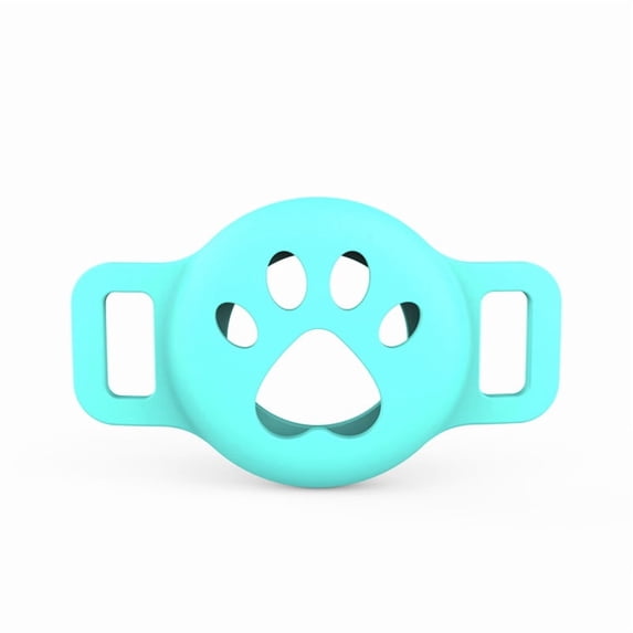 SENHAWK Paw Print AirTag Dog Collar Holder, Lightweight Silicone Dual Ear Anti-Lost Shockproof Waterproof Case, Multiple Colors, Compatible with Apple AirTag, GPS Tracker Cover for Pet Cat Backpack