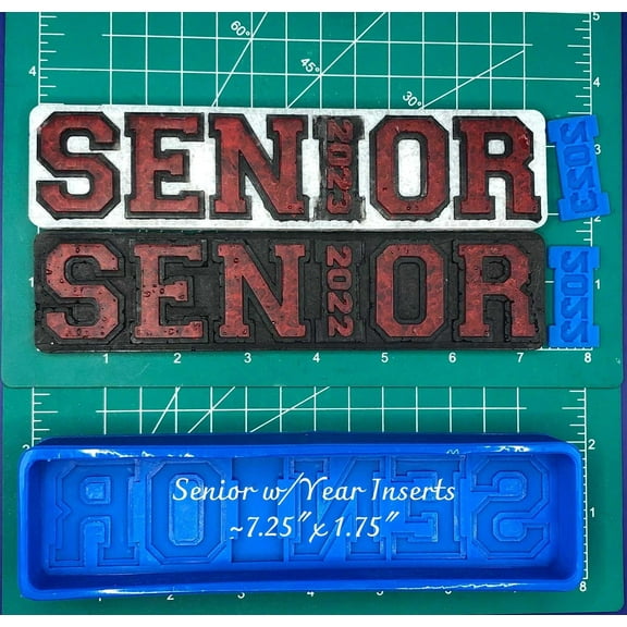 SENIOR with year insert Silicone Freshie Mold
