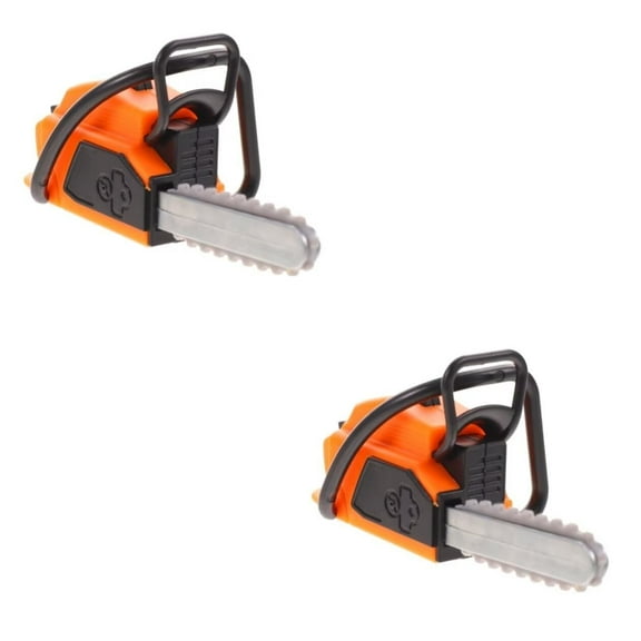 SENIURIS 2 Pcs Dollhouse Chainsaw, Plastic Mini Toy, Mini Fake Chainsaw, PVC Mini Garden Tools