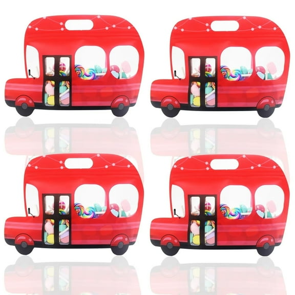 SENIURIS 20Pcs Back to School Snack Bags Plastic Candy Bags with Handle, Stand-up Bottom Resealable Packaging Birthday Party Bags. (Red)