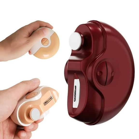 SENIURIS 3 in 1 Automatic Electric Nail Clipper with Polishing, Electric Nail Trimmer with 2 Adjustable Speeds Electric Toe. (Red)