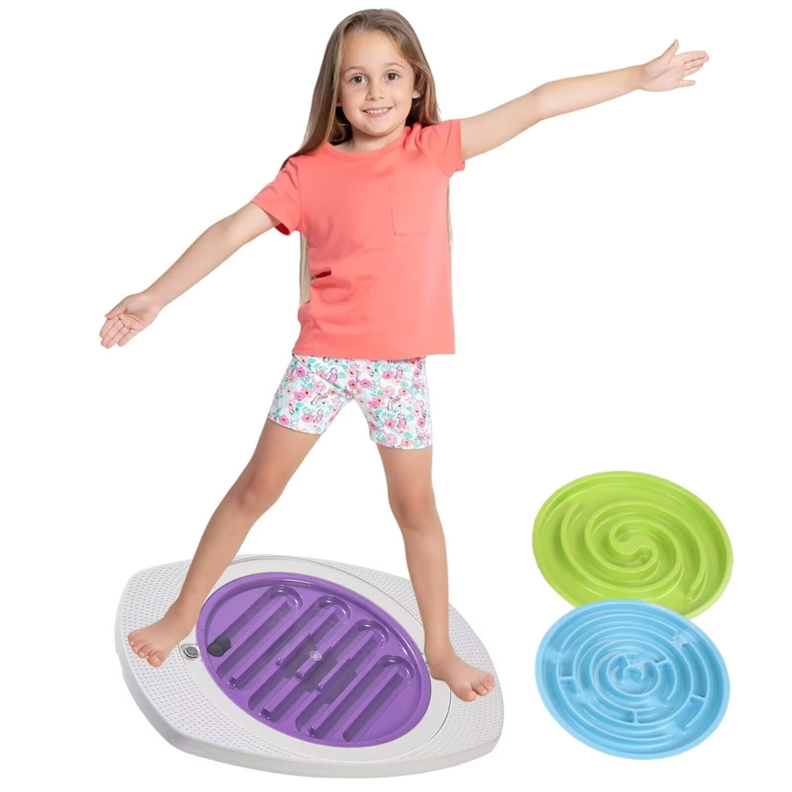 Kids Balance Board Maze Toy - Wobble Rocker Board With 6 Colored Balls & 3 Labyrinth Panels, Non-Slip, Supports Up To 160 Lbs