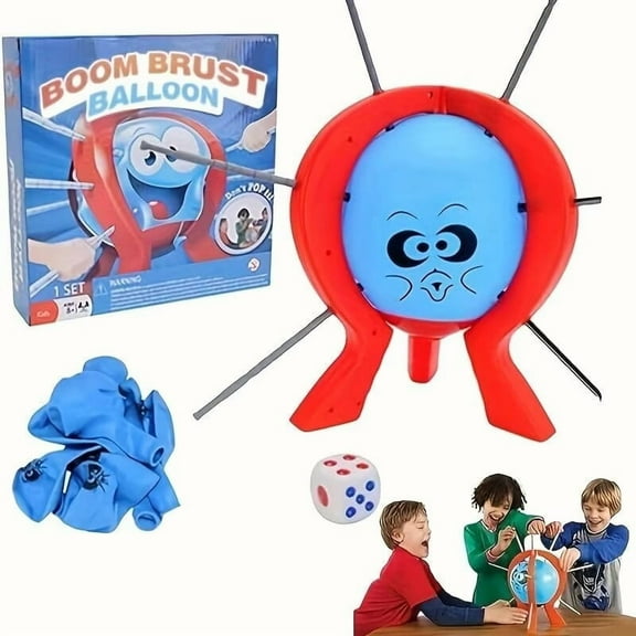 SENIURIS Balloon Pop Game, Dont Pop The Balloon Burst Game, Interactive Table Party Games with Balloons and Dice.