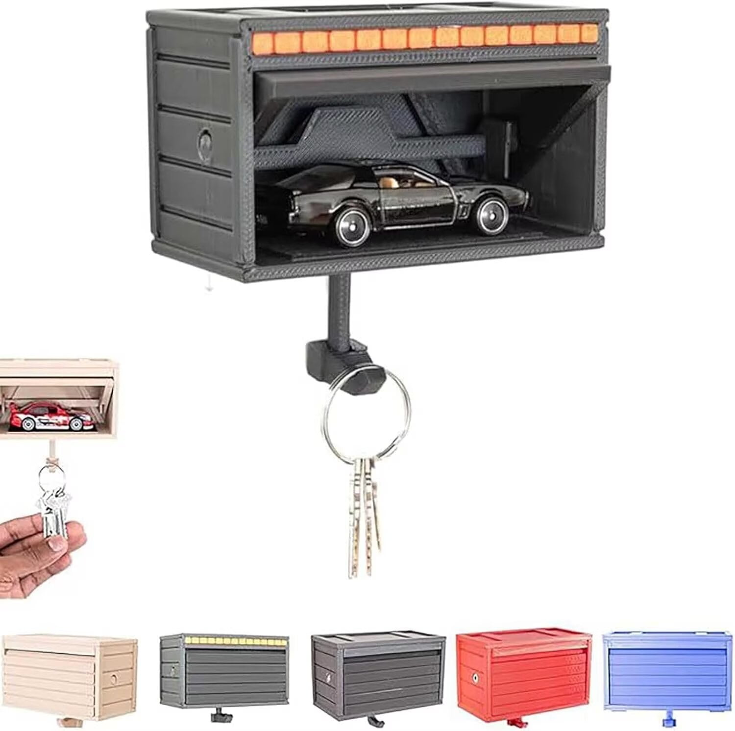 SENIURIS Car Garage Key Holder with Opening Door, 3D Key Organizer Wall ...