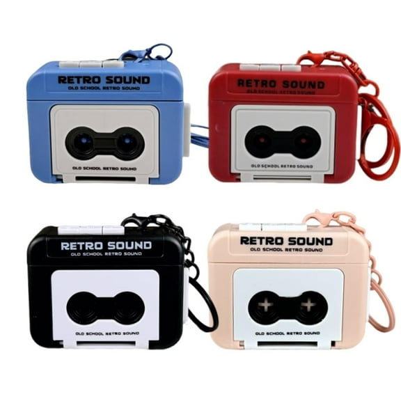 SENIURIS Creative Tape Recorder Keychain with 3 Songs, Portable Keychains Pendant for Backpacks and Handbags. (4 Pcs)
