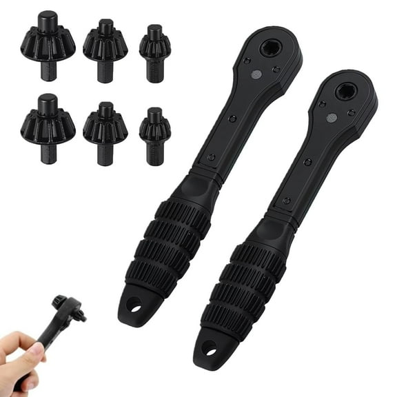 SENIURIS Drill Chuck Ratchet, 2-in-1 Universal Chuck Key Wrench, Double Head Design Replacement Tool for Electric Drills and Power Tools.(2 Pcs)