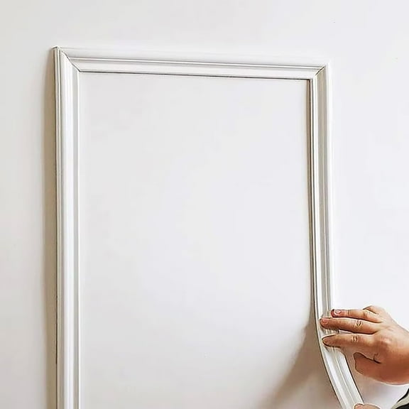 SENIURIS Self Adhesive Wall Molding Trim Rail, Flexible, Peel and Stick, 1.3 in x 10 ft White Corner Molding Dcor Lines.