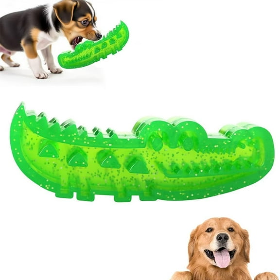 SENIURIS Slow Feed Chew and Fetch Crocodile, Dog Slow Feeder Puzzle Alligator Shaped Toy, Medium & Small Dogs Teeth Cleaning Toy. (Large )
