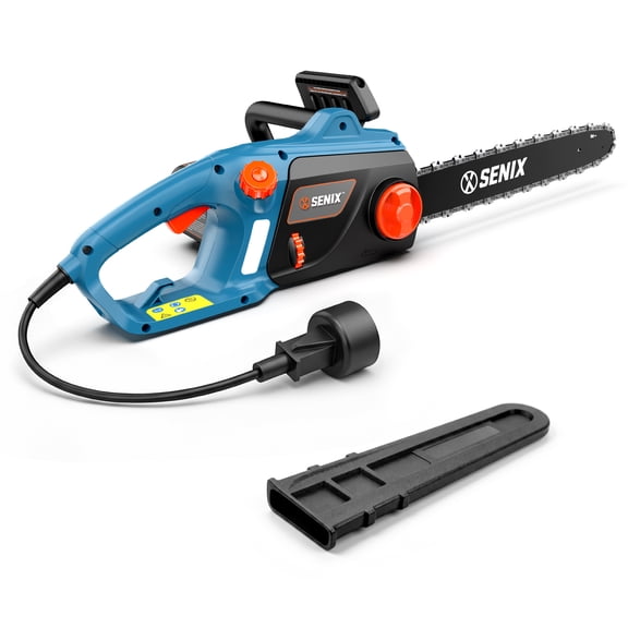 Senix 18-Inch 15Amp Electric Corded Chainsaw, 18-Inch Bar & Chain, 120V Side Auxiliary Handle, CSE15-M