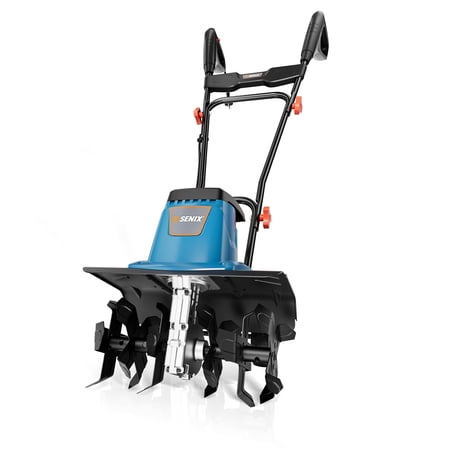 SENIX 13.5Amp Electric Garden Tiller/Cultivator with 16” Tilling Width and 8” Tilling Depth, 6 Steel Tines,Foldable Handle, TLE13-M