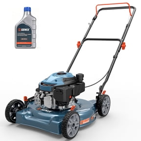 SENIX 20-Inch Gas Lawn Mower,144cc 4-Stroke Engine Push Mower with Steel Deck, Side Discharge & 5-Position Height Adjustment, Foldable