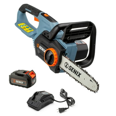 SENIX 20 Volt Max* 10-Inch Cordless Brushless Chainsaw (Battery and Charger Included), CSX2-M