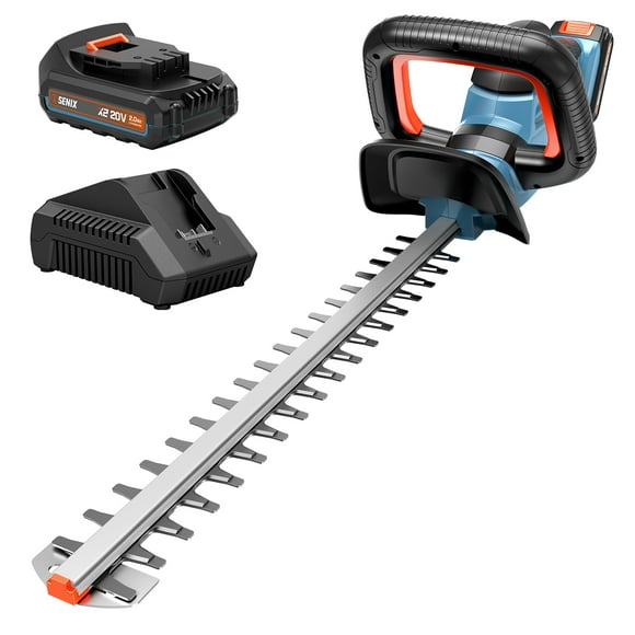 SENIX 20V Max* 18-Inch Cordless Hedge Trimmer with 2.0Ah Battery & Charger Included, Dual-Action and Double-Sided 3/4" Cutting Capacity, HTX2-M