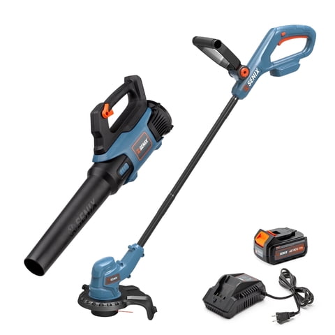 SENIX 20V 2-Tool Cordless Combo Kit, 10-Inch String Trimmer & Variable Speed Leaf Blower (One 4.0Ah Battery and Charger Included) S2K2B1-03