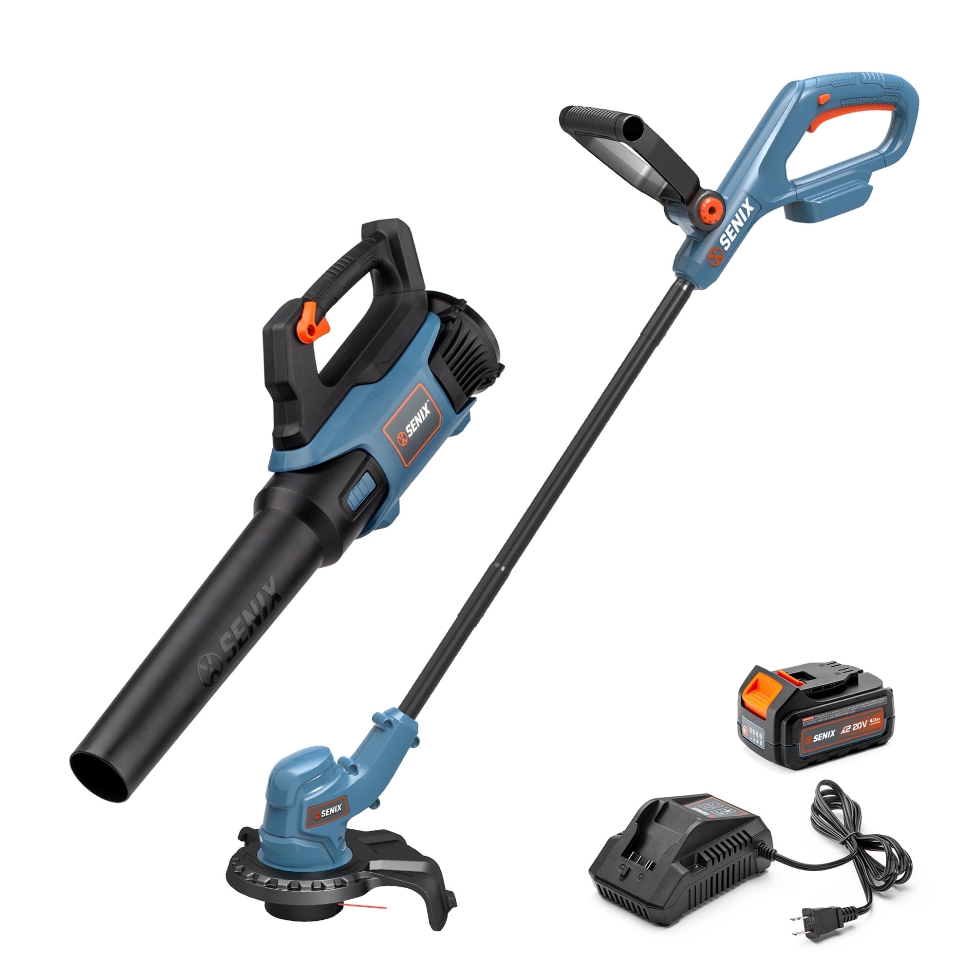 SENIX 20V 2-Tool Cordless Combo Kit, 10-Inch String Trimmer & Variable Speed Leaf Blower (One 4.0Ah Battery and Charger Included) S2K2B1-03