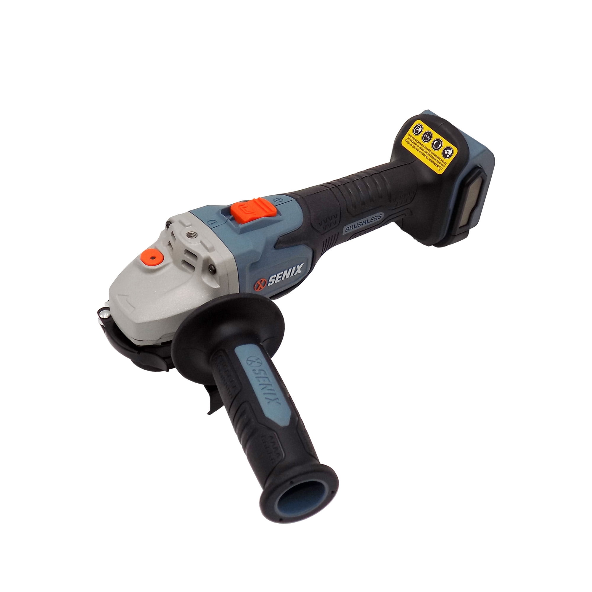 SENIX 20 Volt Max* 5-Inch Brushless Angle Grinder, 8500 RPM Max, 3-Position Auxiliary Handle (Tool Only), PAX2125-M2-0