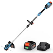 SENIX 20V 15 Cordless Brushless String Trimmer, 2-Speed Control, Semi-Automatic Line Feed, 0.08 Dual Line, 5.0Ah Battery & Charger Included, GTX2-M3