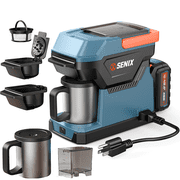 SENIX Coffee Maker, 20V Cordless & 120V AC Portable Single Serve Coffee Machine, Compatible with Ground Coffee, Pods & Capsules, for Travel, Camping, RV & Office