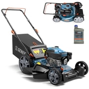SENIX 21" 144cc Gas Lawn Mower, 4-Stroke Engine, 3-in-1, 6-Height Adjustment, 11" Rear Wheels, 16 Gal Bag