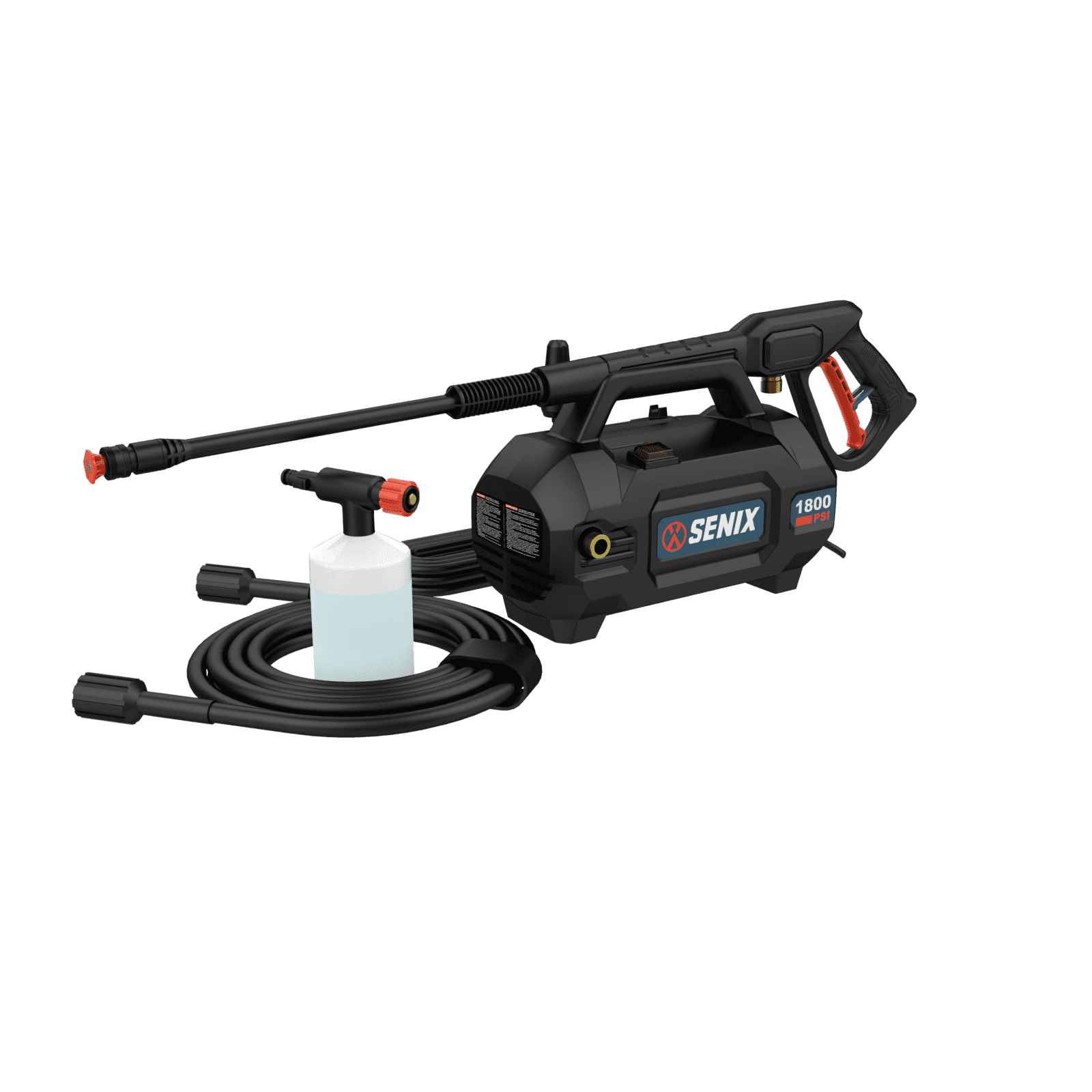SENIX 2200 PSI 1.1 GPM 13 Amp Electric Pressure Washer with Quick-Connect wand Tips & Soap Applicator, HPWE13-L1