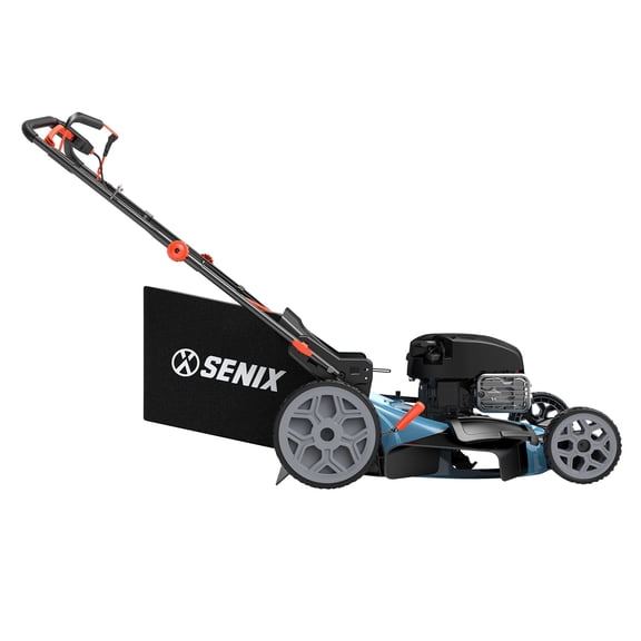 SENIX Self-Propelled Gas Lawn Mower Variable Speed 22" Cutting Blade 23" Cutting Deck, 163cc 4-Cycle, 3-In-1, 1-Step 6-Height Adjustment, 11" Rear Wheels, LSSG-H2