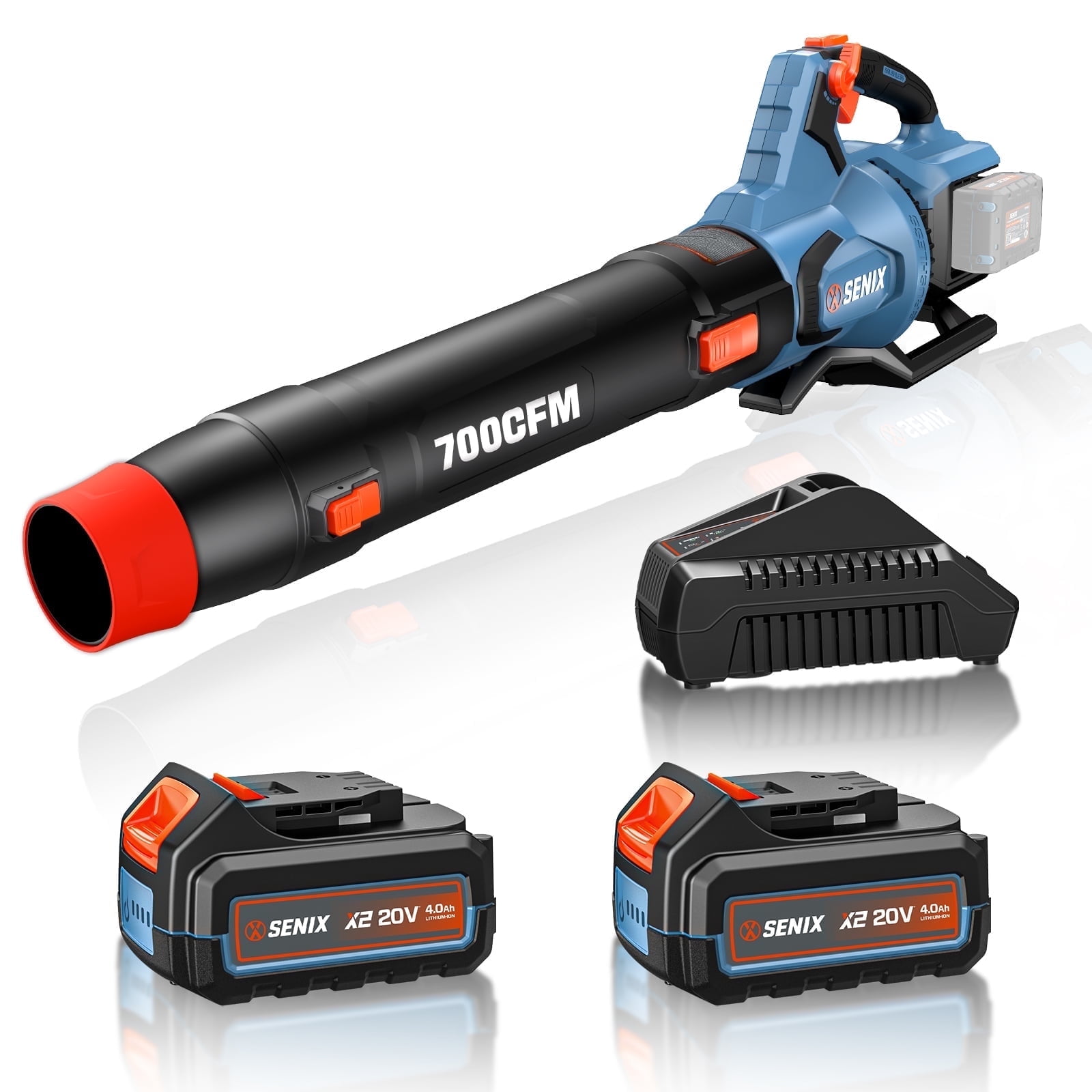 SENIX 40 Volt Max* Cordless Brushless Leaf Blower 700 CFM/145 MPH