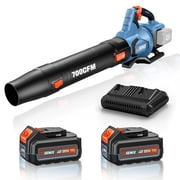 SENIX 40 Volt Max* Cordless Brushless Leaf Blower 700 CFM/145 MPH with 2 x 4.0AH Batteries & Dual-Port Charger Included, Cruise Control, Variable Speeds, BLAX2-M2
