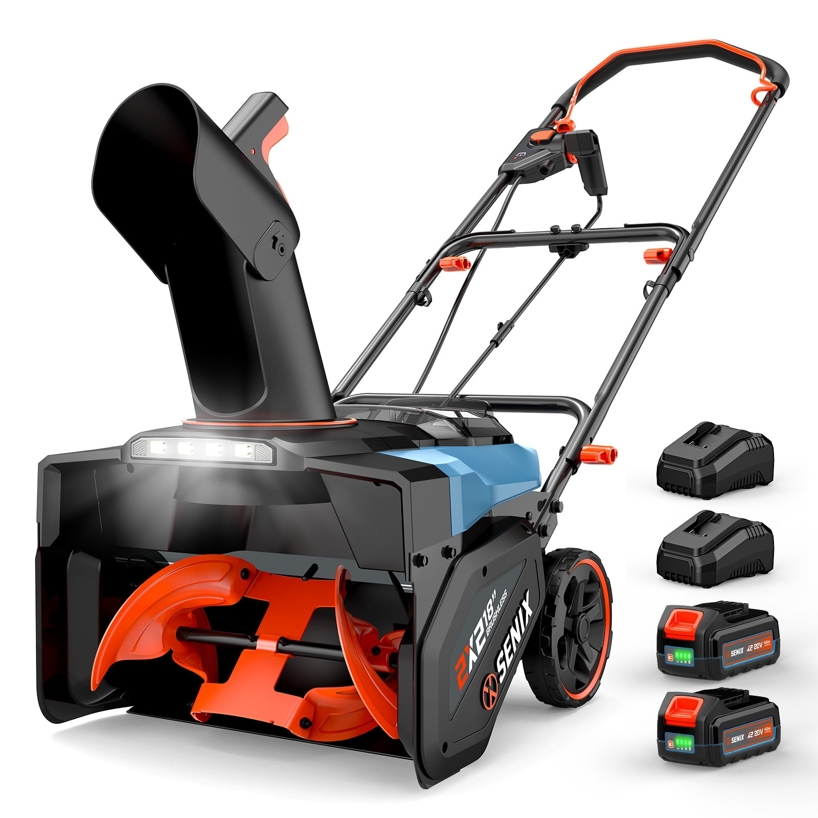 Kid Distance SENIX 40V 18-inch Cordless Snow Blower with 2 x 4.0Ah Batteries ...