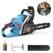 SENIX 46CC 4-Cycle Gas Powered Chainsaw, 16" Bar and Chain, Cordless Chain Saw with Loop Handle for Wood Cutting and Tree Trimming Automatic Oiler, CS4QL-L3