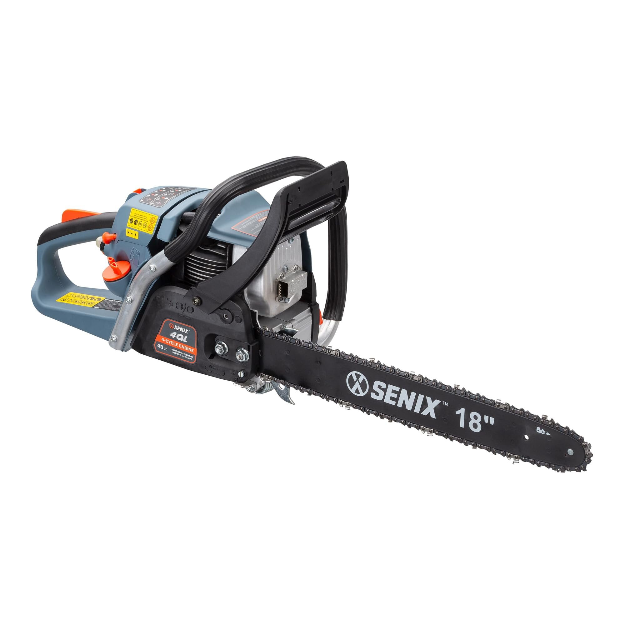 SENIX 4QL Gas Chainsaw with 18-Inch Oregon Bar and Chain for Trees