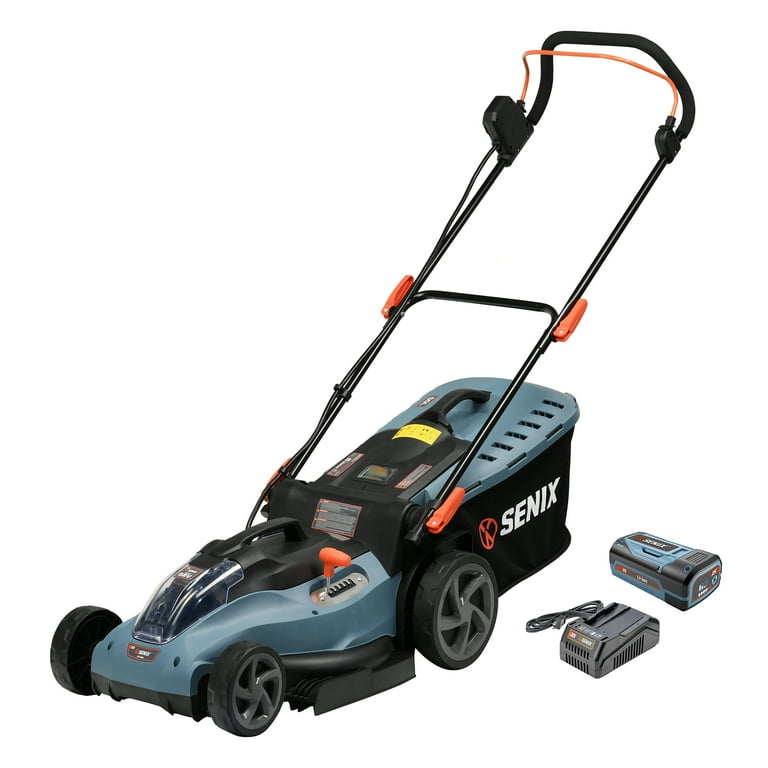 Senix 58V MAX* 17-inch Cordless Brushless Lawn Mower, 2.5Ah Lithium-Ion Battery and Charger Included LPPX5-M