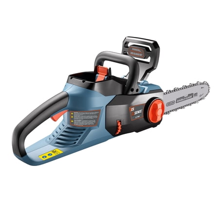 SENIX 58V Cordless Brushless Chainsaw, 14-inch Oregon Bar and Chain ,Tool Only, CSX5-M-0
