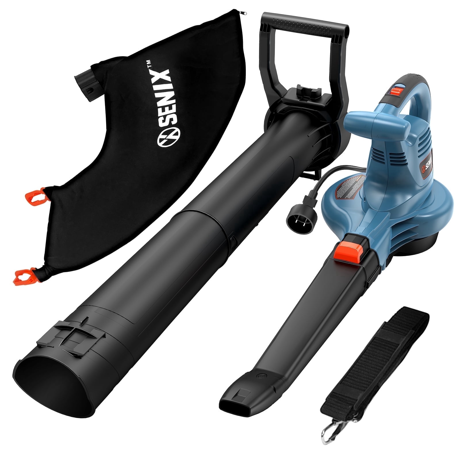 SENIX Tools SENIX 120 Volt Max* 12 Amp Corded 3-in-1 Leaf Blower w/Vacuum/Mulcher, Up to 420 CFM and 179 MPH, BLVE12-M