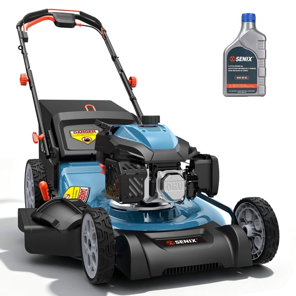 SENIX Variable Speed Self-Propelled Gas Lawn Mower, 1.83'(56cm) Cutting Blade, 199cc, 3-in-1, Bagging, Mulching, Side Discharge, 6-Position Adjustment, 11-Inch Rear Wheel 19-Gallon Bag
