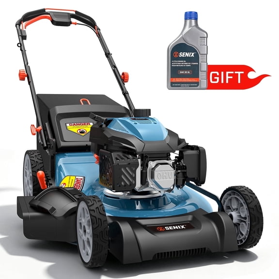 SENIX 200cc 22" Variable Self-Propelled Gas Lawn Mower with 3-in-1 Mulch/Bag/Side Discharge, 6 Height Adjustment Push Mower