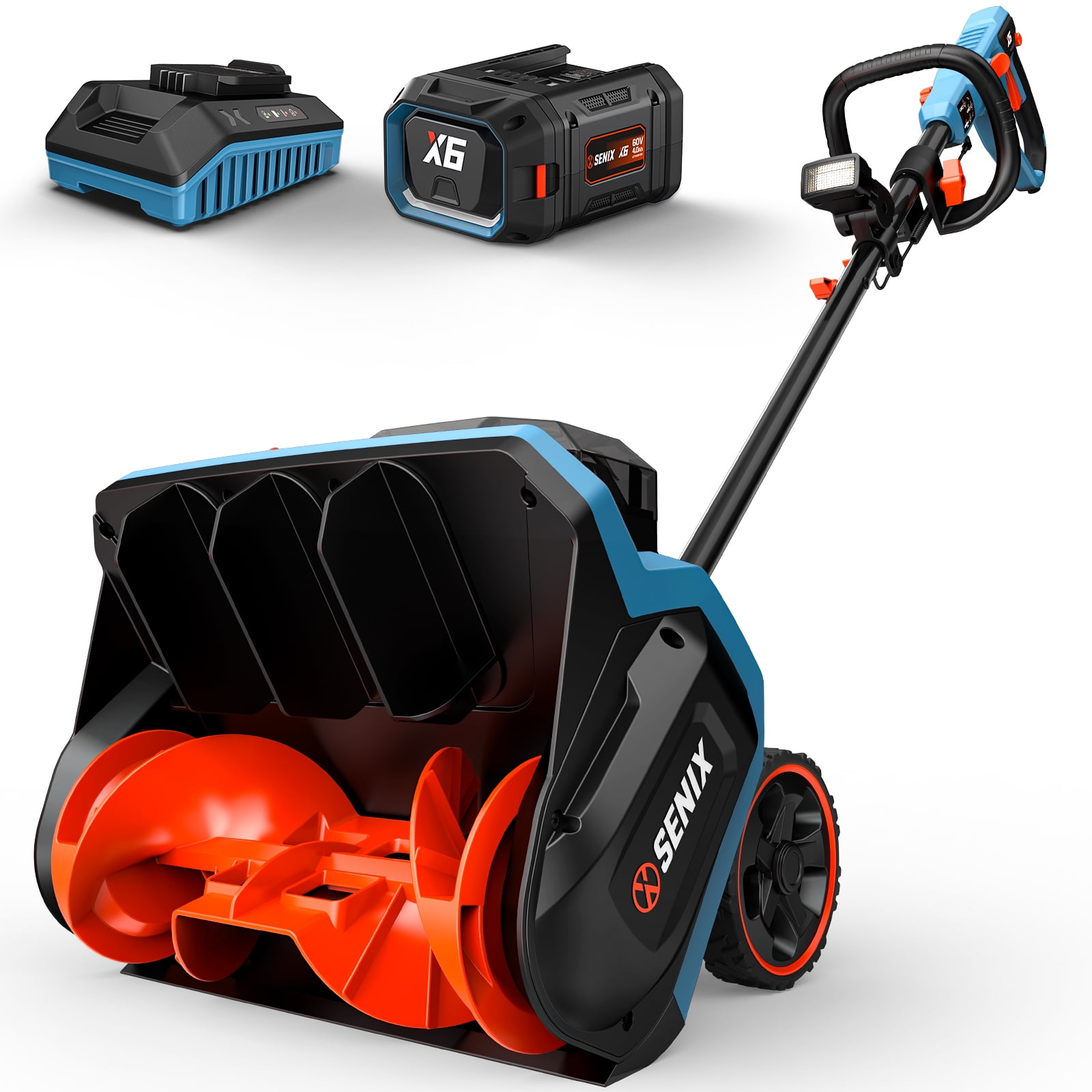 SENIX Brushless 60V 15-inch Cordless Snow Shovel with 6.0Ah Battery w ...