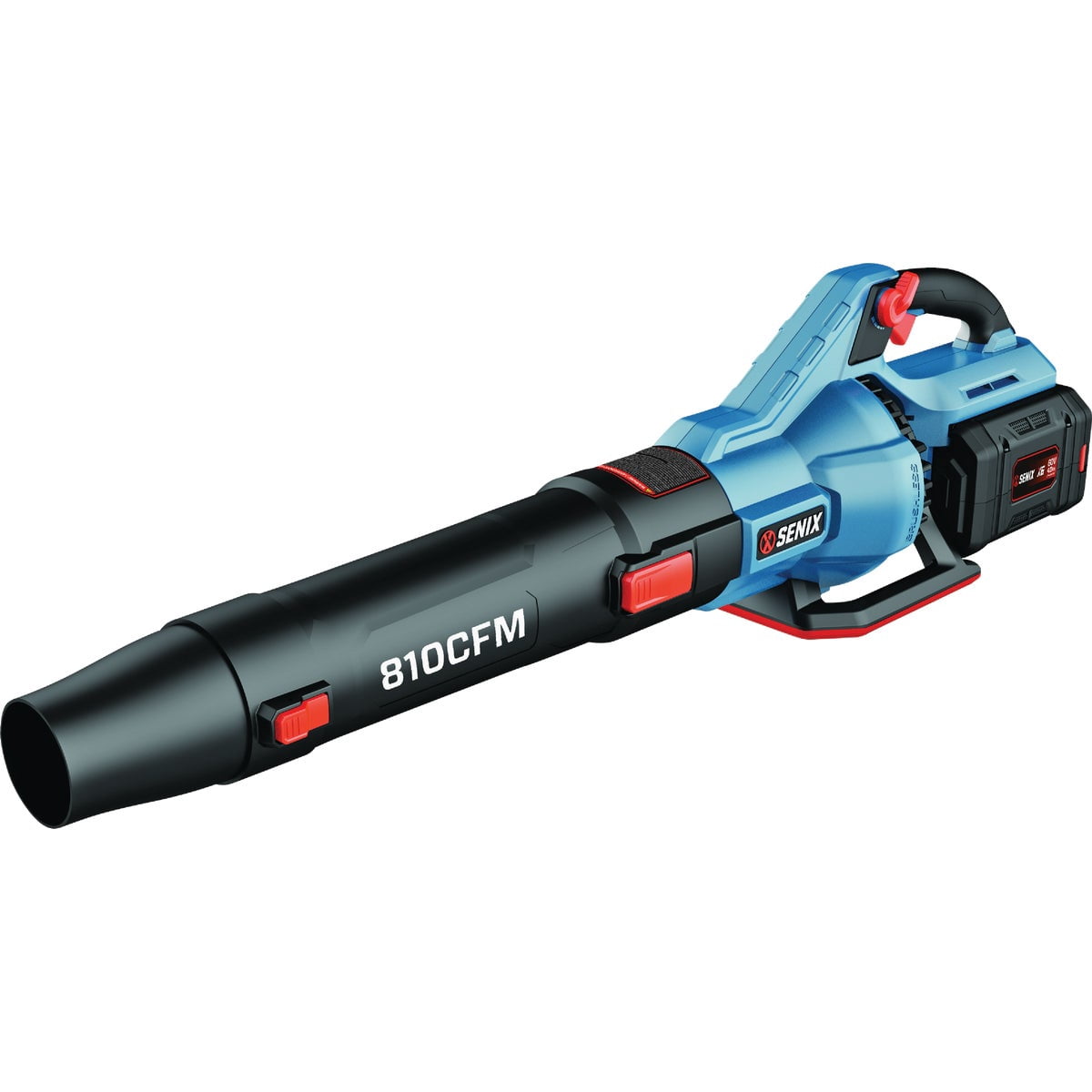 SENIX X6 60 Volt Max Handheld Cordless Leaf Blower, Up to 810 CFM and 170 MPH, Variable Speed, Cruise Control, Lightweight, Includes 4.0 Ah Battery and 3 Amp Charger BLAX6-M1